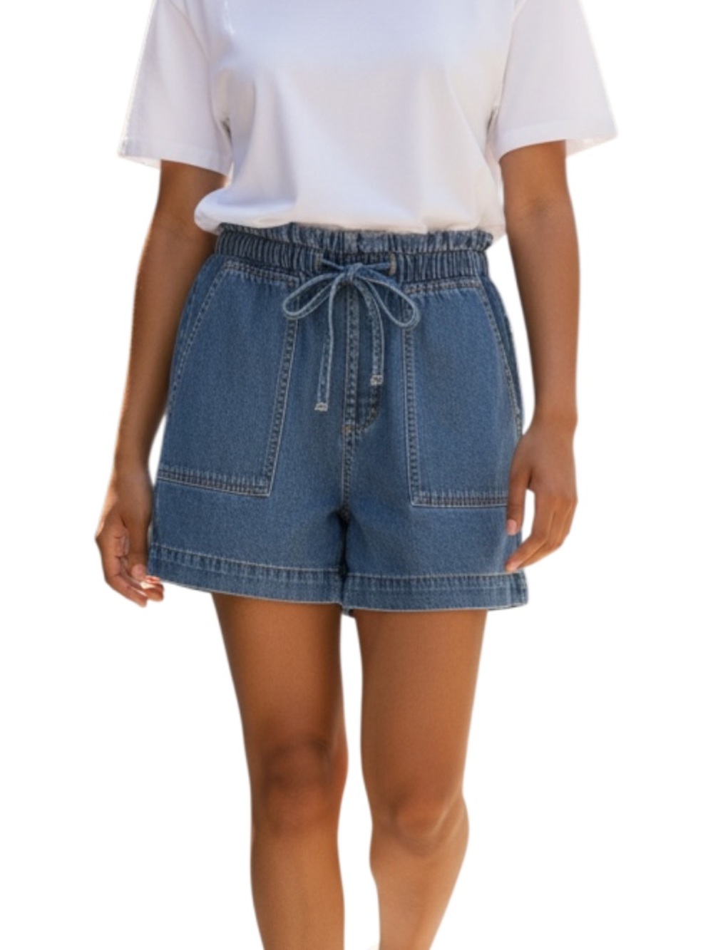 Laura Ashley Blue Drawstring Denim Shorts